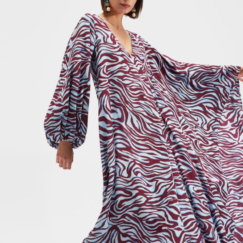 Opera Dress Zebra in Crepe De Chine